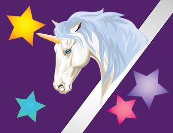Pinewood Derby Decal Unicorn Stars