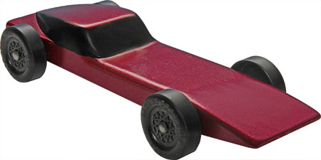 Stingray pinewood derby car painted red