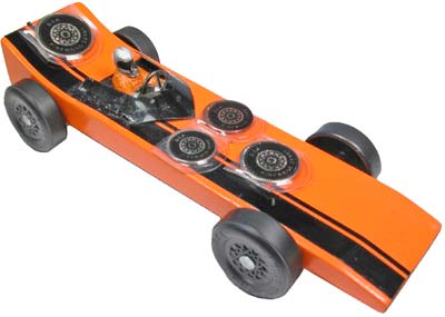 Pinewood Derby car with weights