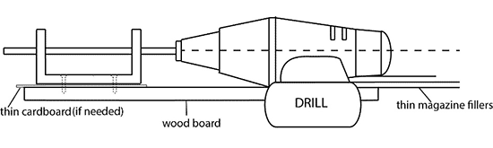 Align the drill to the axle shaft